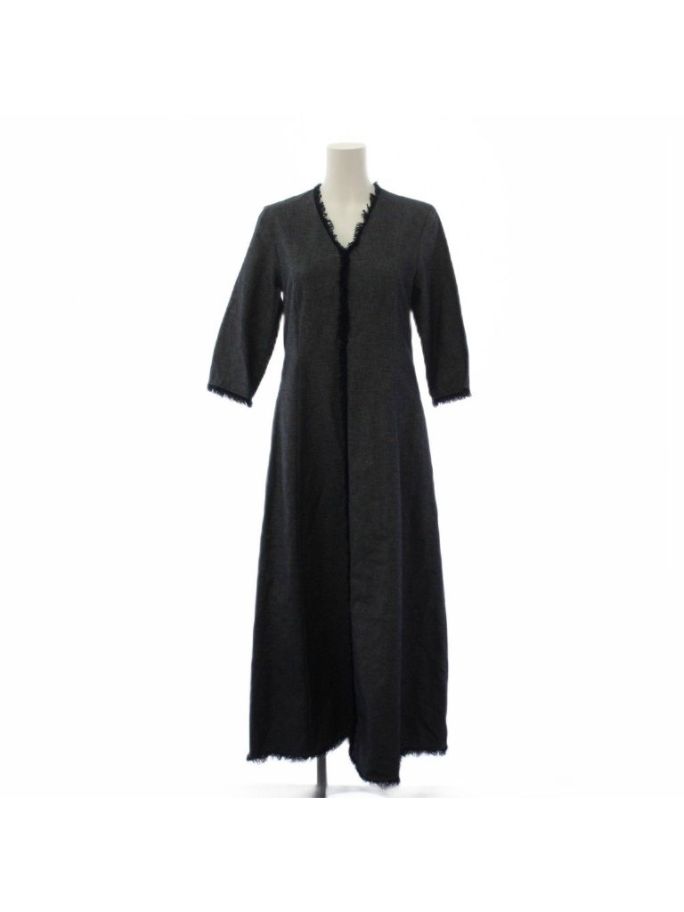 Max Mara S 'S Dress Long Half Sleeve Neck 38 Navy